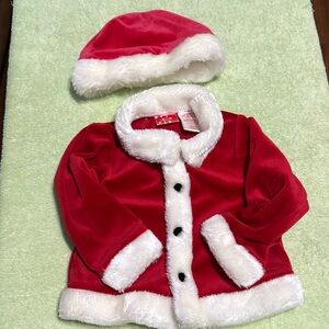 Santa Clause Button Up Jacket With Cap Size 18 Months